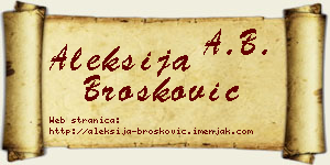 Aleksija Brošković vizit kartica